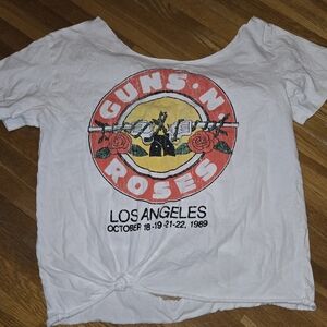 Guns•N•Roses Los Angeles October 18•19•21•22, 1989 T-shirt Grunge Style Cut Back
